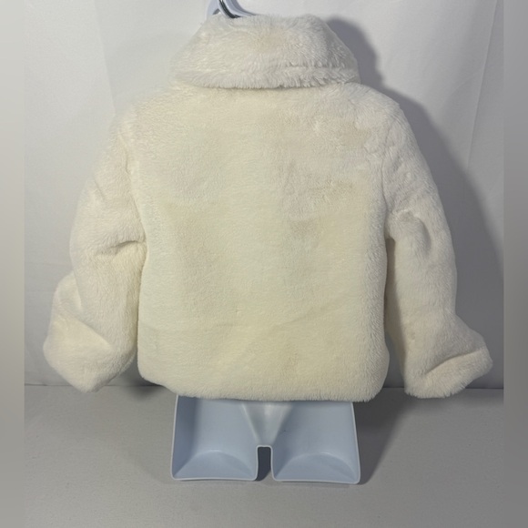 The Children’s Place White Faux Fur Coat Jacket Satin Lined Girls 3T - Picture 2 of 11
